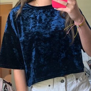 Blue velvet top